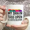 11oz Humorous Ceramic Coffee Mug with Brain Tabs Design - Perfect for Office, Camping, and Gifts - Durable, Insulated,