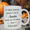 1 'Special Auntie' Ceramic Coffee Cup - Hand Wash Only, Reusable, Heartfelt Message with Decorative Elements, Ideal