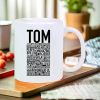 Tom's 11oz Insulated Ceramic Coffee Mug - with Positive Attributes, BPA-Free, Perfect for Coffee Lovers, Men &