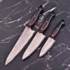 Honeycomb Knife Set | 3 Pcs | Clad Copper Damascus Blade | Faneema Cutlery