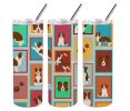 Lots of Red Border Collie Stainless Steel Skinny Tumbler Vacuum Double Walled Reusable Insulated Tumbler Travel Cup for Coffee Cocktails Gift with Lid