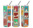 Lots of Red and White Papillon Stainless Steel Skinny Tumbler Vacuum Double Walled Reusable Insulated Tumbler Travel Cup for Coffee Cocktails Gift wit