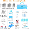 Satianyou Cake Decorating Tools Supplies Kit, 236 Pieces Baking Accessories with Storage Case, Frosting Piping Kit