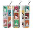 Lots of Black and White French Bulldog Stainless Steel Skinny Tumbler Vacuum Double Walled Reusable Insulated Tumbler Travel Cup for Coffee Cocktails