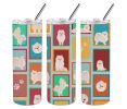 Lots of White Pomeranian Stainless Steel Skinny Tumbler Vacuum Double Walled Reusable Insulated Tumbler Travel Cup for Coffee Cocktails Gift with Lid