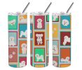 Lots of Bichon Frise Stainless Steel Skinny Tumbler Vacuum Double Walled Reusable Insulated Tumbler Travel Cup for Coffee Cocktails Gift with Lid