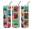 Lots of Bernese Mountain Dog Stainless Steel Skinny Tumbler Vacuum Double Walled Reusable Insulated Tumbler Travel Cup for Coffee Cocktails Gift with