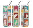 Lots of Westie Stainless Steel Skinny Tumbler Vacuum Double Walled Reusable Insulated Tumbler Travel Cup for Coffee Cocktails Gift with Lid, 20 oz