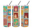 Lots of Orange Pomeranian Stainless Steel Skinny Tumbler Vacuum Double Walled Reusable Insulated Tumbler Travel Cup for Coffee Cocktails Gift with Lid