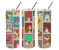 Lots of Red and White English Bulldog Stainless Steel Skinny Tumbler Vacuum Double Walled Reusable Insulated Tumbler Travel Cup for Coffee Cocktails G