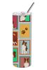 Lots of Red Border Collie Stainless Steel Skinny Tumbler Vacuum Double Walled Reusable Insulated Tumbler Travel Cup for Coffee Cocktails Gift with Lid