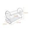 Multifunctional S-shaped Dual Layers Bowls & Dishes & Chopsticks & Spoons Collection Shelf Dish Drainer--YS