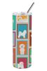 Lots of Bichon Frise Stainless Steel Skinny Tumbler Vacuum Double Walled Reusable Insulated Tumbler Travel Cup for Coffee Cocktails Gift with Lid