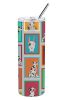 Lots of Harlequin Natural Ears Great Dane Stainless Steel Skinny Tumbler Vacuum Double Walled Reusable Insulated Tumbler Travel Cup for Coffee Cocktai