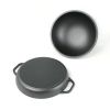HAWOK Cast Iron Bread Oven with Cloche Lid, Dia. 11.8inch/30cm, with Proofing Basket Dough Scoring Knife, Sourdough Baking Pan Pre-seasoned Black
