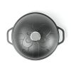 HAWOK Cast Iron Bread Oven with Cloche Lid, Dia. 11.8inch/30cm, with Proofing Basket Dough Scoring Knife, Sourdough Baking Pan Pre-seasoned Black