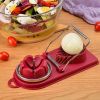 Kitchen Cutter Wire Egg Slicer with Stainless Steel Wire for Hard Boiled Eggs; 2 in 1 Stainless Steel Egg Slicer Cutter for Strawberries; Kiwis; Sausa