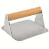 1pc; Burger Press; 304 Stainless Steel Meat Press; Round Or Square Burger Smasher; Grill Press Perfect For Kitchen Accessories; Home Kitchen Items