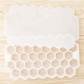 1pc Ice Tray Mold Honeycomb Silicone Ice Tray Hexagonal Ice Tray 37 Honeycomb Ice Trays (Color: White)