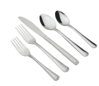 Mainstays 49 Piece Lace Stainless Steel Silver Flatware Value Set with Tray Organizer, Service for 8 3.11 lb (SH7526954GB: Mainstays 49 Piece Lace Stainless)