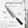 Qulajoy 8 Inch Japanese Chef Knife,67 Layers Damascus VG-10 Steel Core,Professional Hammered Kitchen Knife