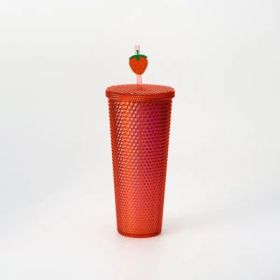 Full inlaid glass. Mattly black inlaid glass with a lid and straw. Repeatable double -wall insulation travel glass. Plastic acrylic soft color glass (Default: Default)
