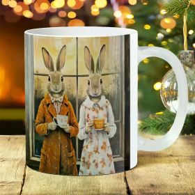 1pc 11Oz Gothic Mug - Large And Fun Coffee Cup, Creative Gift, Durable Insulation, Perfect for Travel Or Camping, The (Color: White)