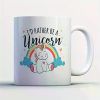 1pc Whimsical Unicorn Coffee Mug - "I'd Rather Be A Unicorn" Design - 11oz Insulated White Ceramic Tea Cup