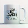 1pc Zodiac Sign Coffee Mug - Psychotic Cancer - Funny 11 oz White Ceramic Tea Cup -