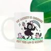 1pc "My Anxiety is Chronic" Ceramic Mug with Skeleton & Cats Design - Insulated, Hand-Wash Only, Multi-Purpose