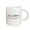 1pc Funny 'I'm a Mom, What's Your Superpower?' Ceramic Mug - Insulated, Reusable Coffee Cup for Mother's Day Gift,