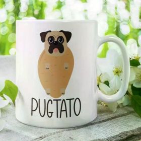 1pc | Pugtato Mug, Funny Pug Gifts, Pug Mug, Pug Potato Cup, Pug Lover Gift, Pug Owner Gift, Pug Coffee Mug, Gift (Color: White)