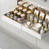 Expandable Pull out Cabinet Organizer Slide out Drawers Roll out Sliding Storage Self Carbon Steel with 12.2-20.5in Extendable Width 17lbs Max Load
