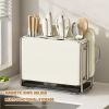 1 Universal Metal Kitchen Knife Holder with Chopping Board Storage, Knife - free. 6 - Slot Large - volume Design
