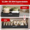 Expandable Pull out Cabinet Organizer Slide out Drawers Roll out Sliding Storage Self Carbon Steel with 12.2-20.5in Extendable Width 17lbs Max Load